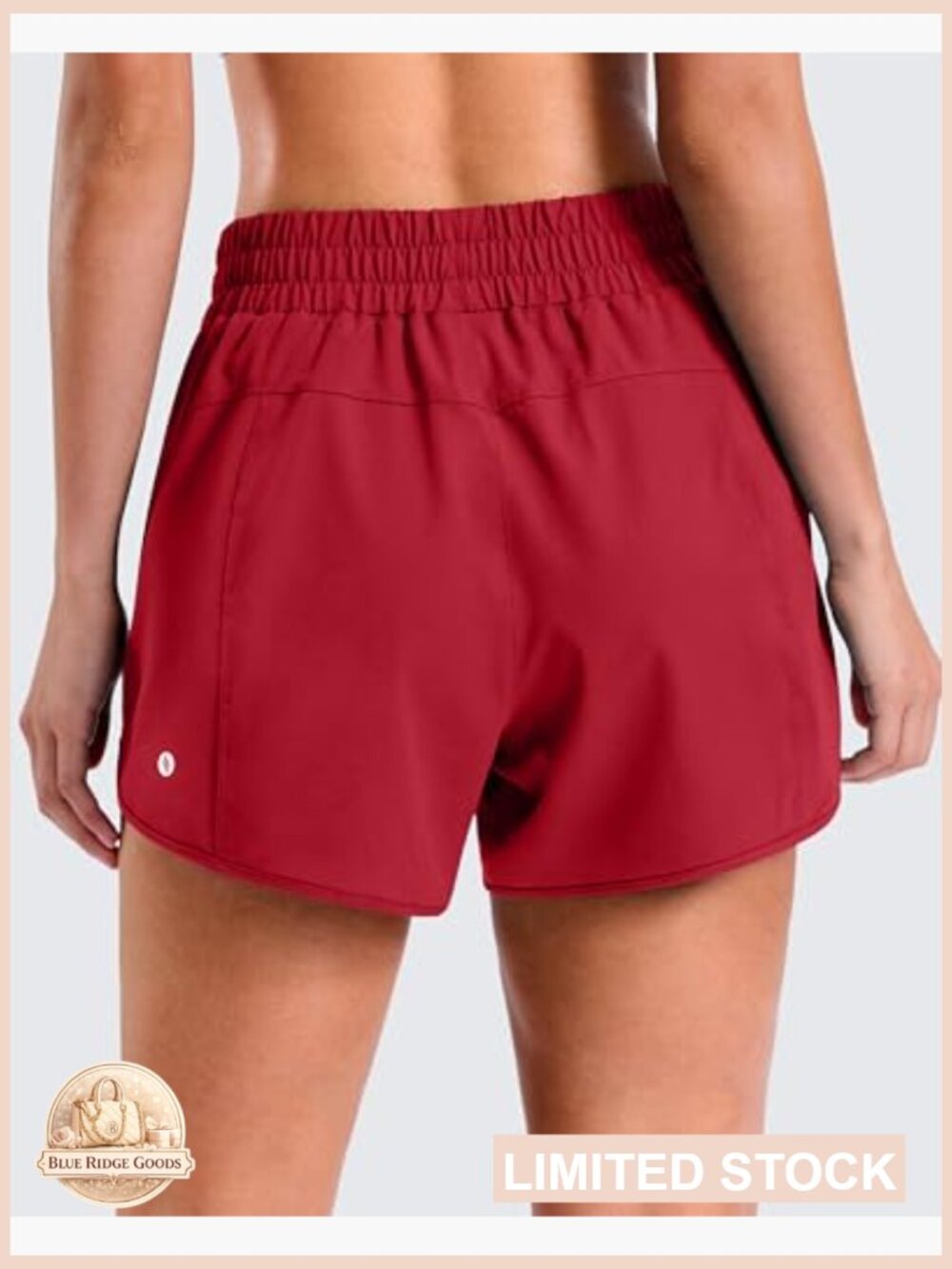 High Waisted Athletic Shorts with Zipper Pocket Quick Dry Running Dolphin Hem - Picture 2 of 7